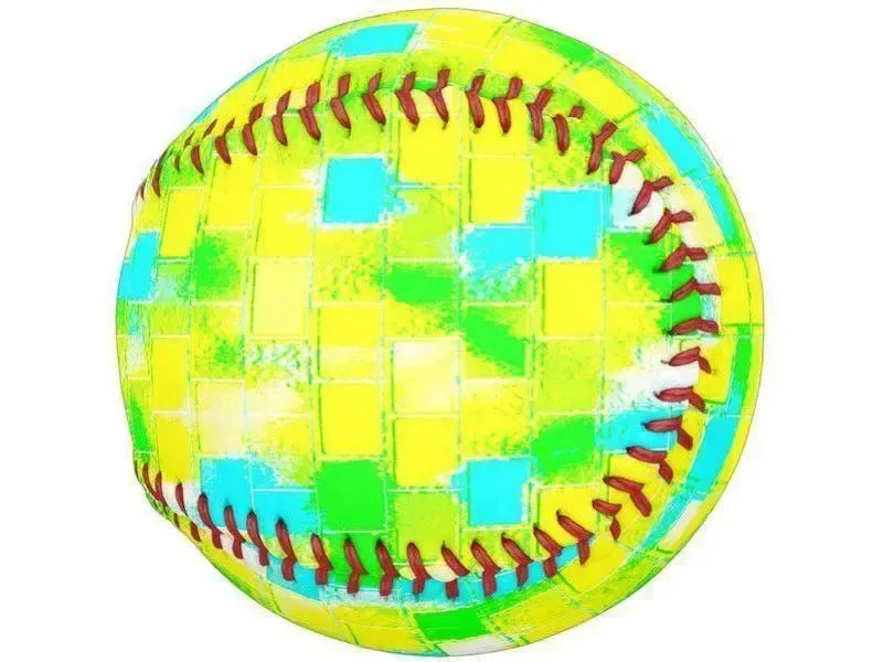 Softballs-BRICK WALL SMUDGED Softballs-Greens & Yellows & Light Blues-from COLORADDICTED.COM-