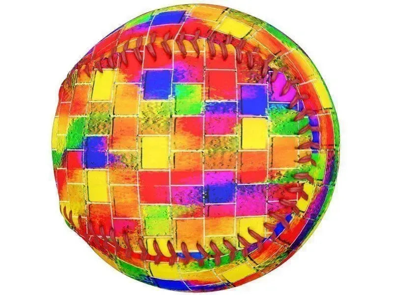Softballs-BRICK WALL SMUDGED Softballs-Multicolor Bright-from COLORADDICTED.COM-