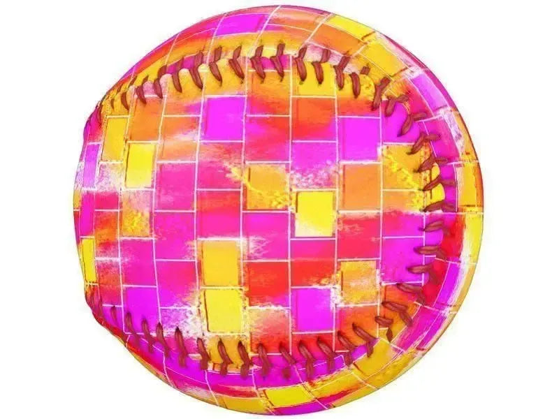 Softballs-BRICK WALL SMUDGED Softballs-Reds & Oranges & Yellows & Fuchsias-from COLORADDICTED.COM-