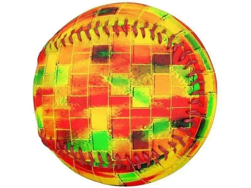 Softballs-BRICK WALL SMUDGED Softballs-Reds & Oranges & Yellows & Greens-from COLORADDICTED.COM-