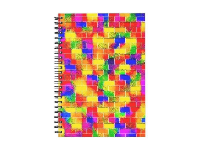 Spiral Notebooks-BRICK WALL SMUDGED Spiral Notebooks-Multicolor Bright-from COLORADDICTED.COM-