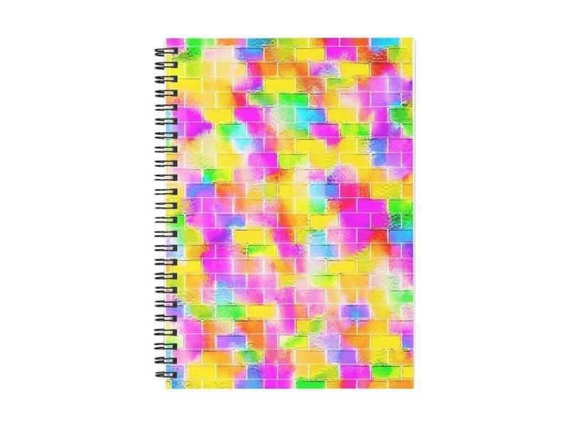 Spiral Notebooks-BRICK WALL SMUDGED Spiral Notebooks-Multicolor Light-from COLORADDICTED.COM-