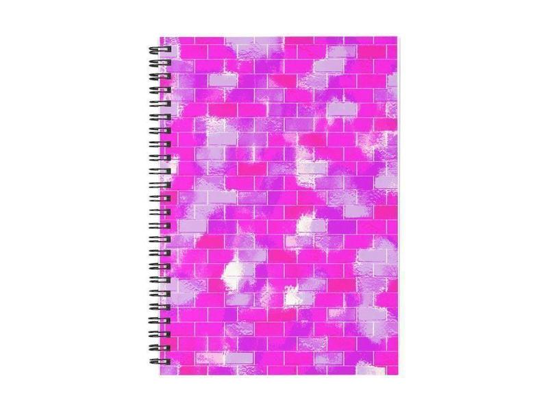 Spiral Notebooks-BRICK WALL SMUDGED Spiral Notebooks-Purples &amp; Violets &amp; Fuchsias-from COLORADDICTED.COM-