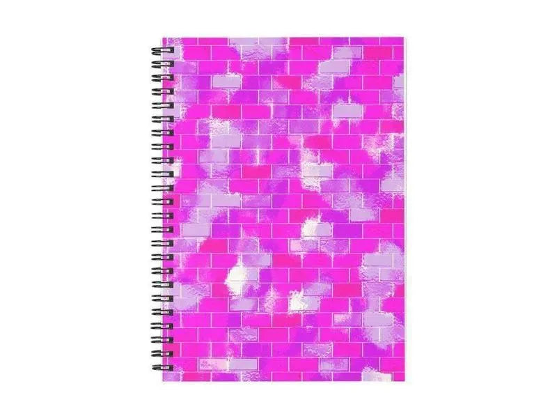 Spiral Notebooks-BRICK WALL SMUDGED Spiral Notebooks-Purples & Violets & Fuchsias-from COLORADDICTED.COM-