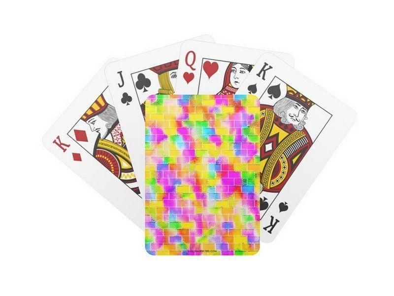 Playing Cards-BRICK WALL SMUDGED Standard Playing Cards-Multicolor Light-from COLORADDICTED.COM-
