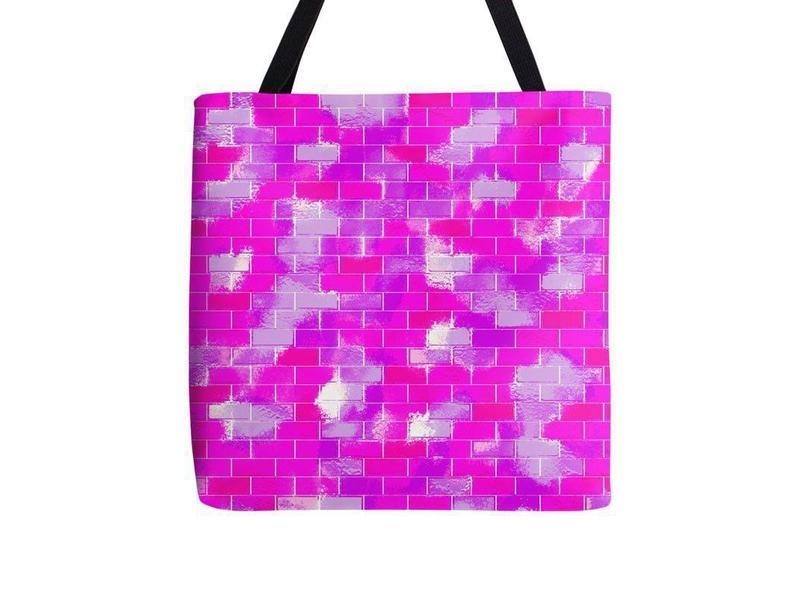 Tote Bags-BRICK WALL SMUDGED Tote Bags-Purples &amp; Violets &amp; Fuchsias-from COLORADDICTED.COM-