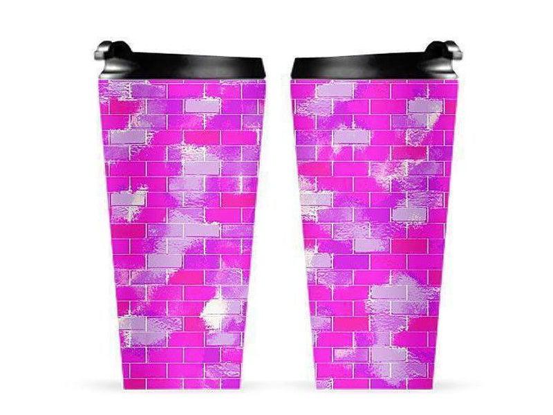 Travel Mugs-BRICK WALL SMUDGED Travel Mugs-Purples &amp; Violets &amp; Fuchsias-from COLORADDICTED.COM-