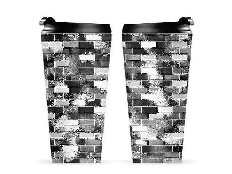 Travel Mugs-BRICK WALL SMUDGED Travel Mugs-from COLORADDICTED.COM-