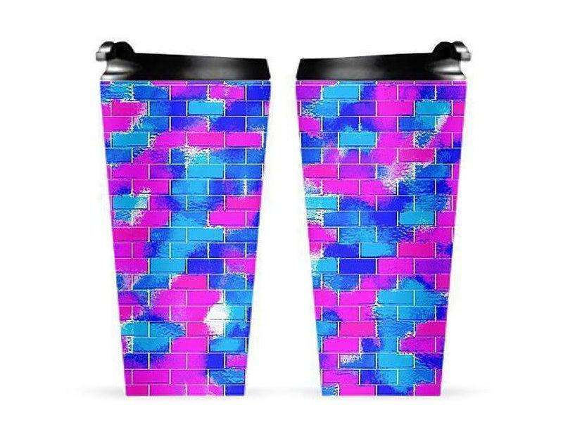 Travel Mugs-BRICK WALL SMUDGED Travel Mugs-from COLORADDICTED.COM-