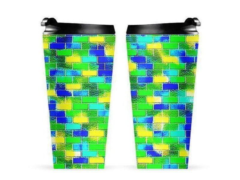 Travel Mugs-BRICK WALL SMUDGED Travel Mugs-from COLORADDICTED.COM-