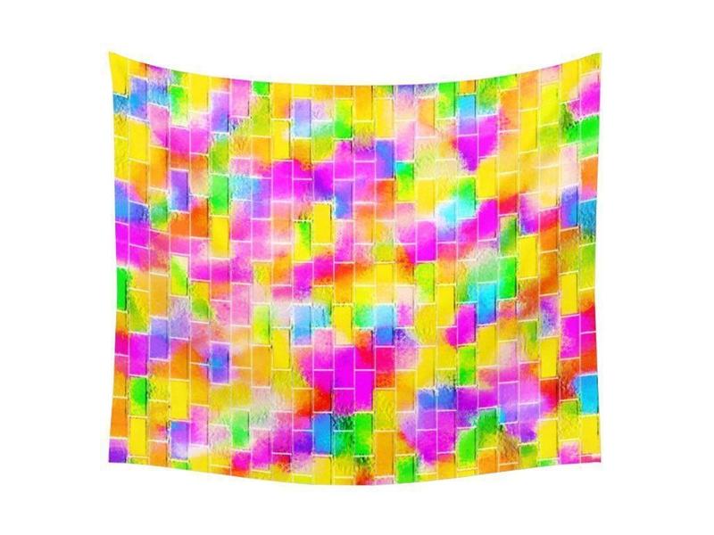 Wall Tapestries-BRICK WALL SMUDGED Wall Tapestries-Multicolor Light-from COLORADDICTED.COM-