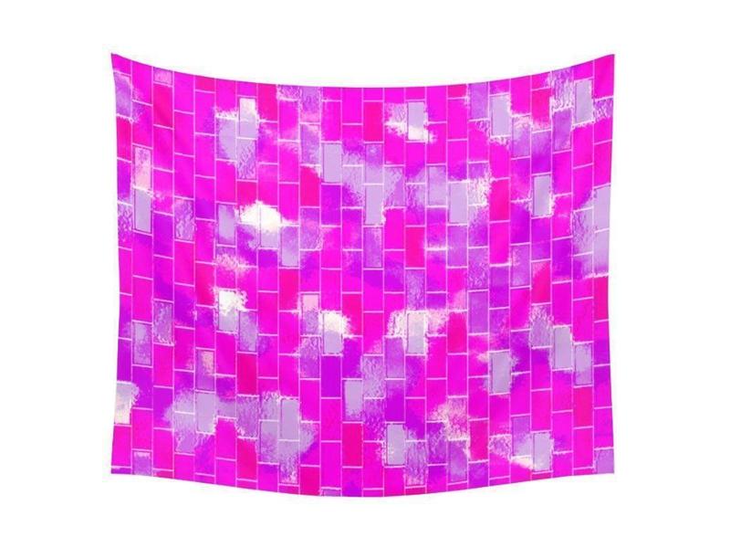 Wall Tapestries-BRICK WALL SMUDGED Wall Tapestries-Purples &amp; Violets &amp; Fuchsias-from COLORADDICTED.COM-
