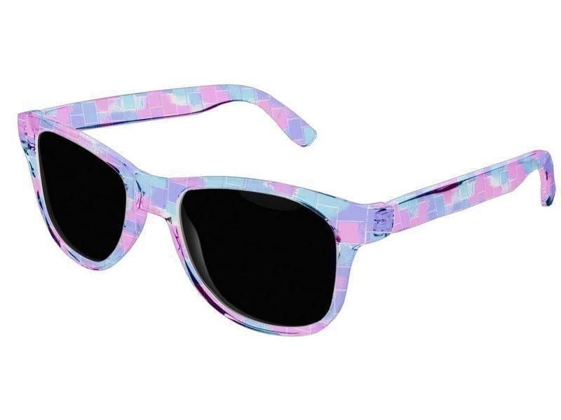 Wayfarer Sunglasses-BRICK WALL SMUDGED Wayfarer Sunglasses (transparent background)-Blues &amp; Fuchsias-from COLORADDICTED.COM-