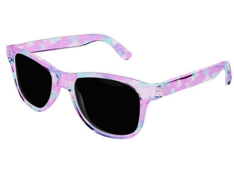Wayfarer Sunglasses-BRICK WALL SMUDGED Wayfarer Sunglasses (transparent background)-Blues, Purples, Fuchsias &amp; Pinks-from COLORADDICTED.COM-