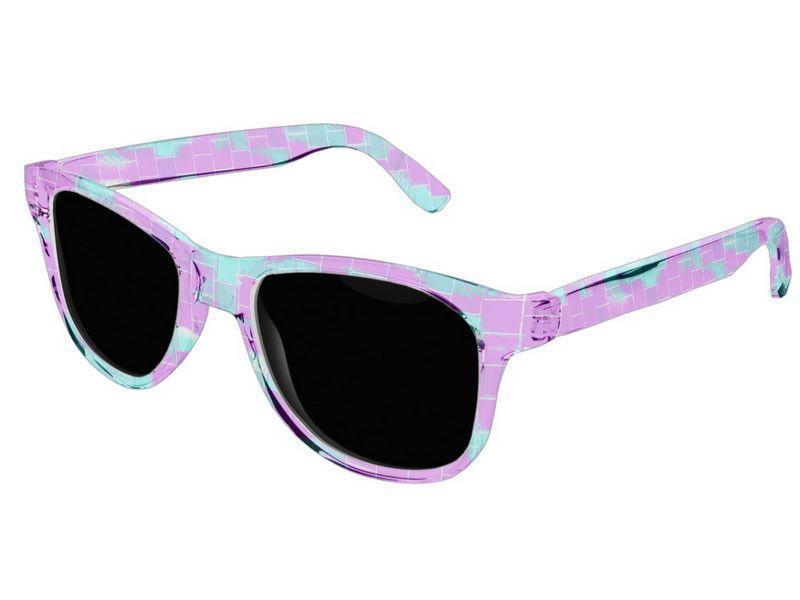 Wayfarer Sunglasses-BRICK WALL SMUDGED Wayfarer Sunglasses (transparent background)-Purples, Violets &amp; Turquoises-from COLORADDICTED.COM-