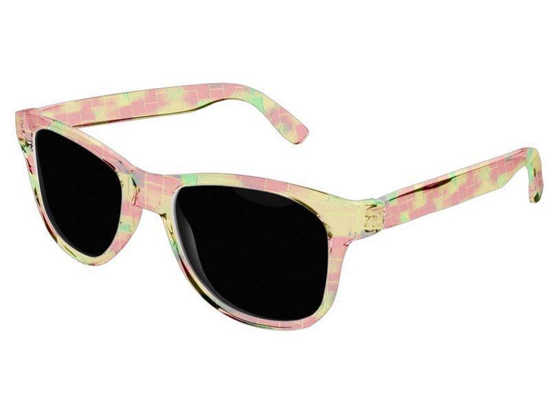Wayfarer Sunglasses-BRICK WALL SMUDGED Wayfarer Sunglasses (transparent background)-Reds, Oranges, Yellows &amp; Greens-from COLORADDICTED.COM-