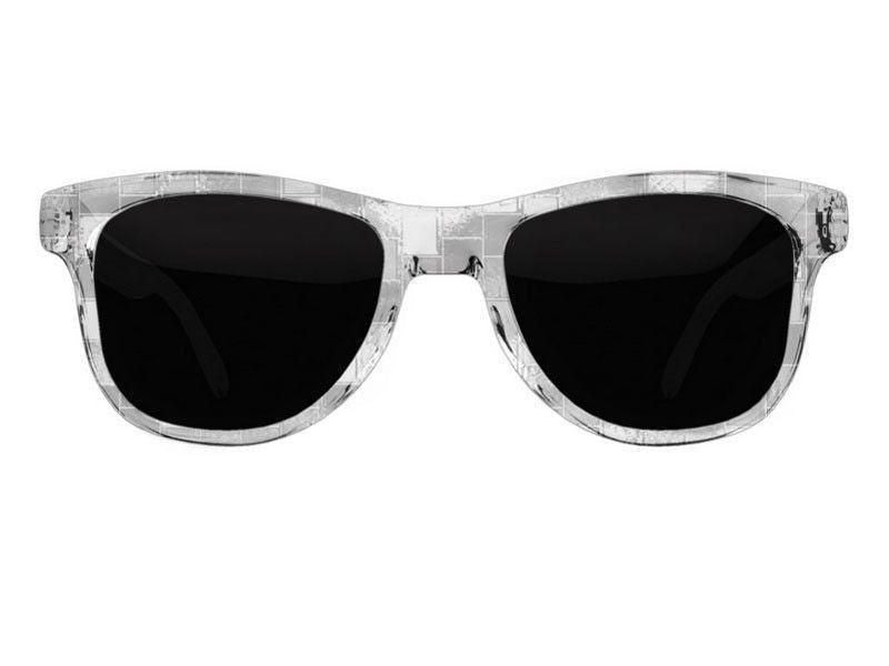 Wayfarer Sunglasses-BRICK WALL SMUDGED Wayfarer Sunglasses (transparent background)-Black, Grays & White-from COLORADDICTED.COM-