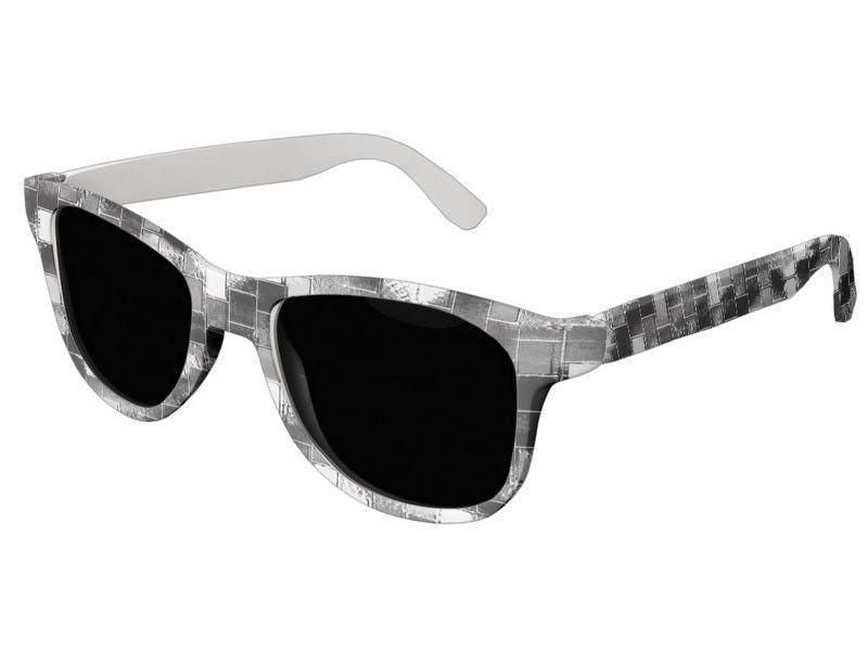 Wayfarer Sunglasses-BRICK WALL SMUDGED Wayfarer Sunglasses (white background)-Black, Grays &amp; White-from COLORADDICTED.COM-