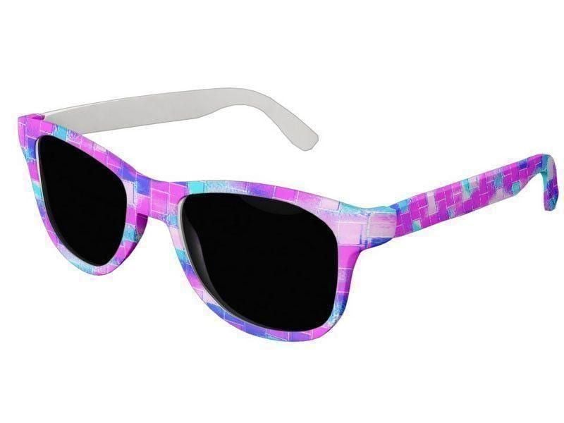 Wayfarer Sunglasses-BRICK WALL SMUDGED Wayfarer Sunglasses (white background)-Blues, Purples, Fuchsias &amp; Pinks-from COLORADDICTED.COM-