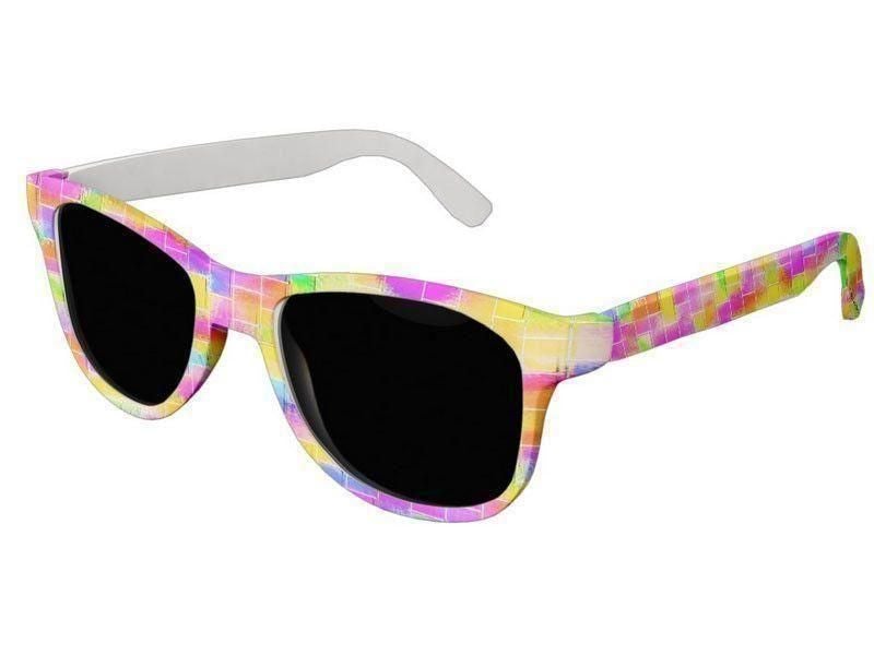 Wayfarer Sunglasses-BRICK WALL SMUDGED Wayfarer Sunglasses (white background)-Multicolor Light-from COLORADDICTED.COM-