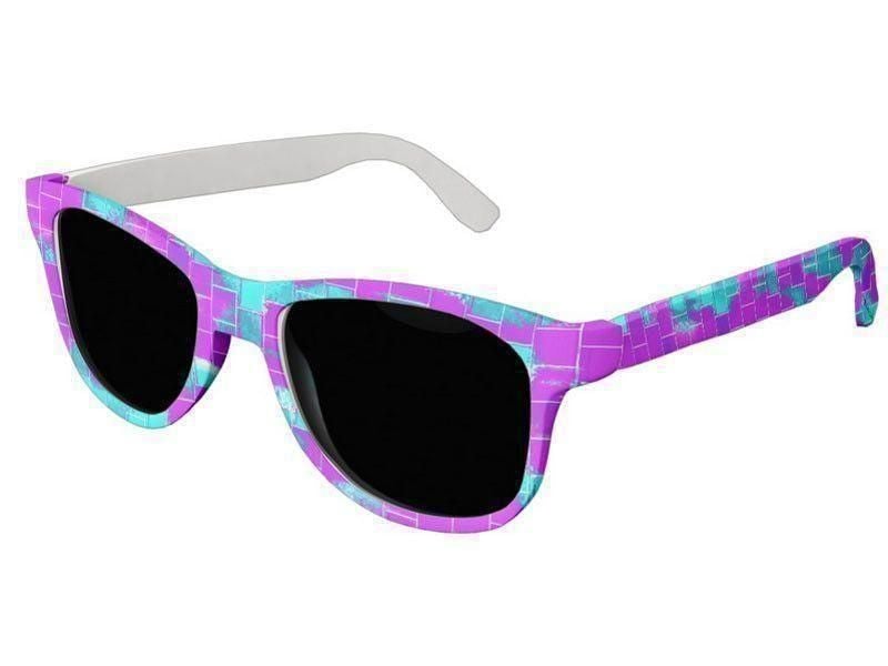 Wayfarer Sunglasses-BRICK WALL SMUDGED Wayfarer Sunglasses (white background)-Purples, Violets &amp; Turquoises-from COLORADDICTED.COM-