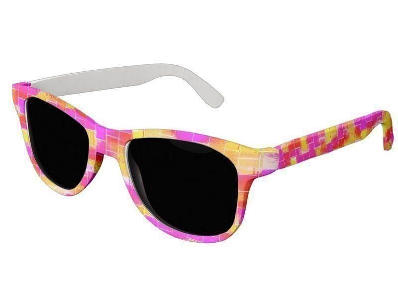 Wayfarer Sunglasses-BRICK WALL SMUDGED Wayfarer Sunglasses (white background)-Reds, Oranges, Yellows &amp; Fuchsias-from COLORADDICTED.COM-