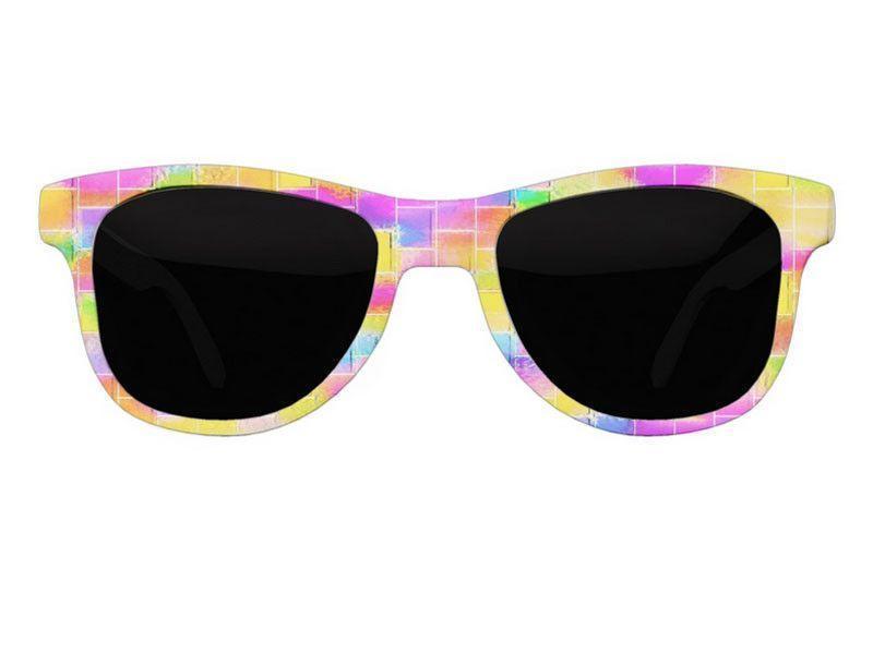 Wayfarer Sunglasses-BRICK WALL SMUDGED Wayfarer Sunglasses (white background)-Multicolor Light-from COLORADDICTED.COM-