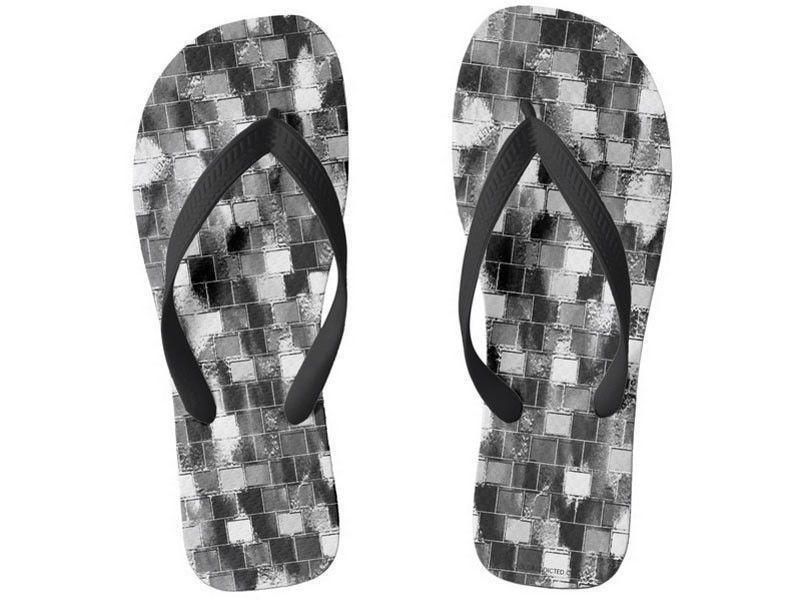 Flip Flops-BRICK WALL SMUDGED Wide-Strap Flip Flops-Multicolor Light-from COLORADDICTED.COM-