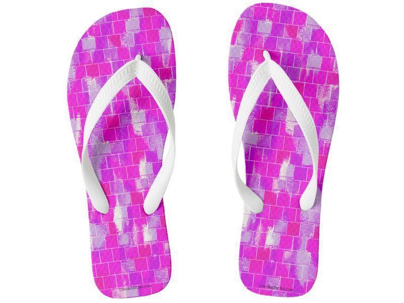 Flip Flops-BRICK WALL SMUDGED Wide-Strap Flip Flops-Purples &amp; Violets &amp; Fuchsias-from COLORADDICTED.COM-