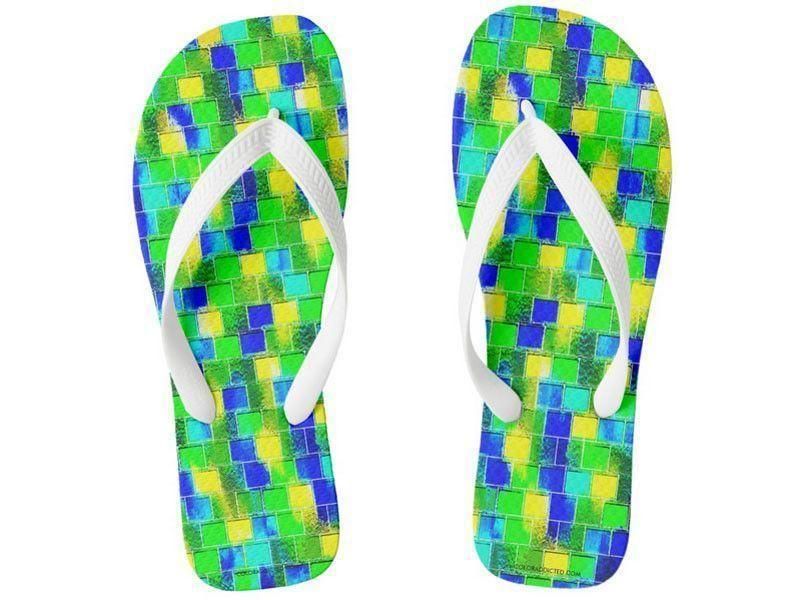 Flip Flops-BRICK WALL SMUDGED Wide-Strap Flip Flops-from COLORADDICTED.COM-