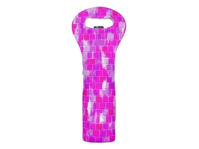 Wine Totes-BRICK WALL SMUDGED Wine Totes-Purples & Violets & Fuchsias-from COLORADDICTED.COM-