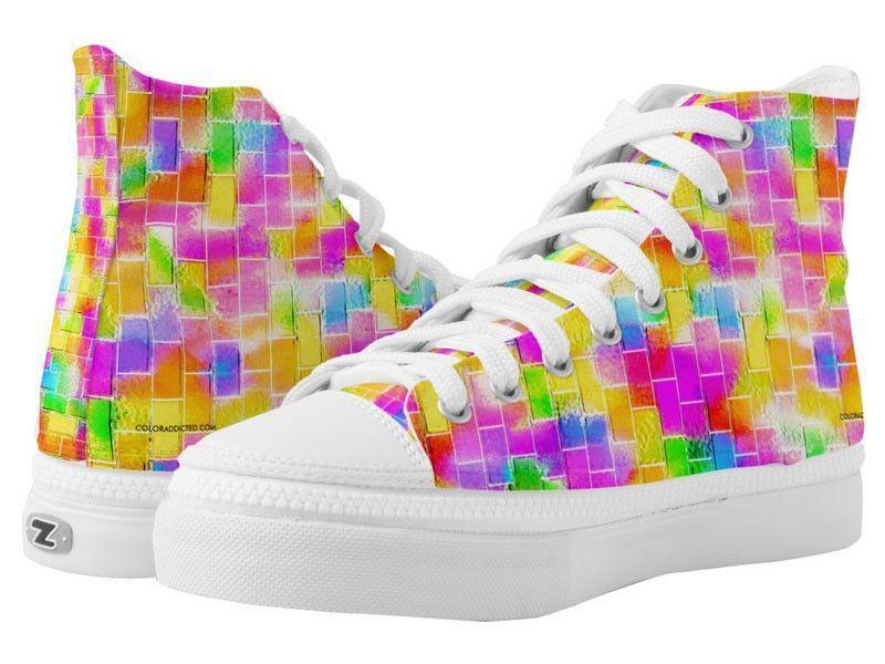 ZipZ High-Top Sneakers-BRICK WALL SMUDGED ZipZ High-Top Sneakers-Multicolor Light-from COLORADDICTED.COM-