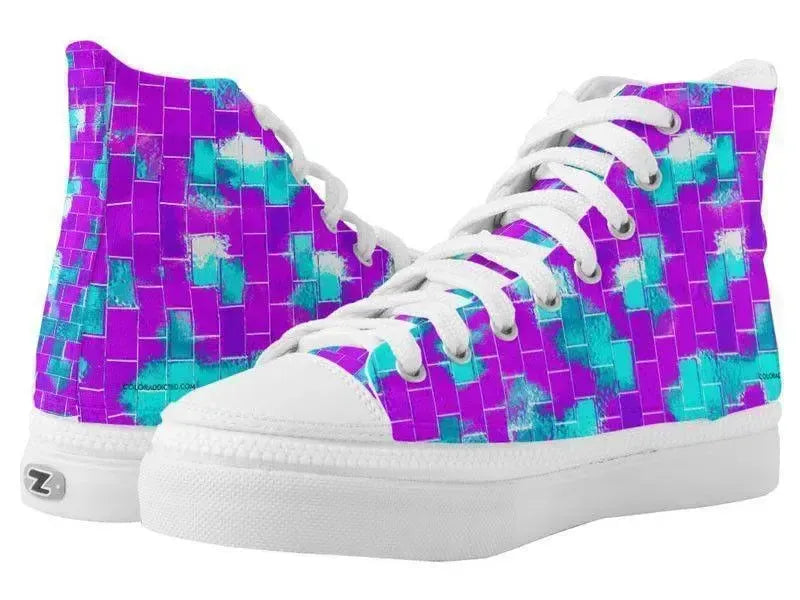 ZipZ High-Top Sneakers-BRICK WALL SMUDGED ZipZ High-Top Sneakers-from COLORADDICTED.COM-