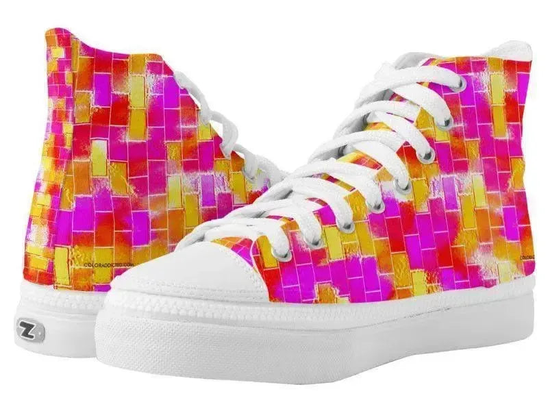 ZipZ High-Top Sneakers-BRICK WALL SMUDGED ZipZ High-Top Sneakers-from COLORADDICTED.COM-