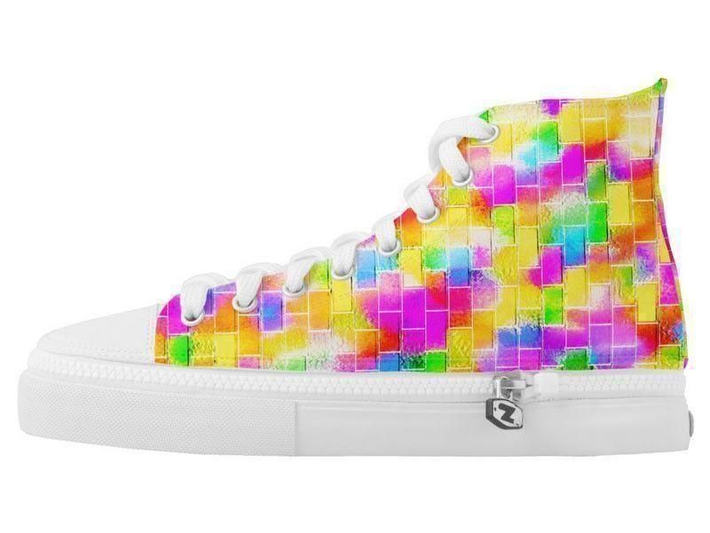 ZipZ High-Top Sneakers-BRICK WALL SMUDGED ZipZ High-Top Sneakers-from COLORADDICTED.COM-