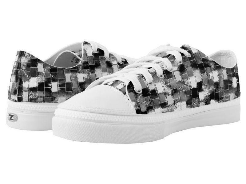 ZipZ Low-Top Sneakers-BRICK WALL SMUDGED ZipZ Low-Top Sneakers-Black &amp; Grays &amp; White-from COLORADDICTED.COM-