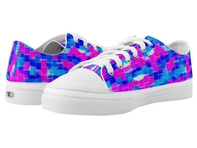 ZipZ Low-Top Sneakers-BRICK WALL SMUDGED ZipZ Low-Top Sneakers-Blues &amp; Fuchsias-from COLORADDICTED.COM-