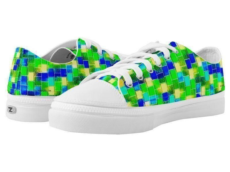 ZipZ Low-Top Sneakers-BRICK WALL SMUDGED ZipZ Low-Top Sneakers-Blues &amp; Greens &amp; Yellows-from COLORADDICTED.COM-