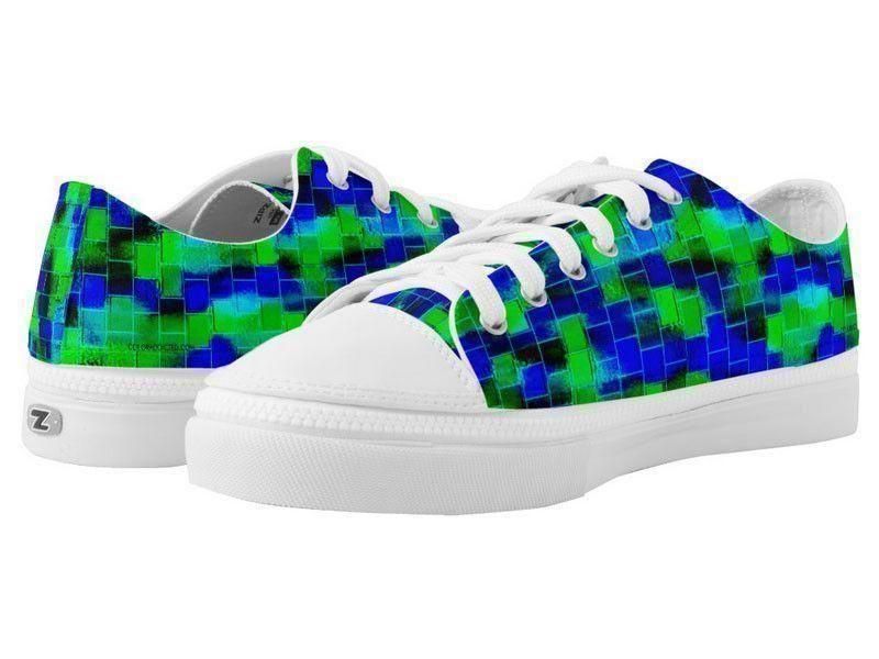 ZipZ Low-Top Sneakers-BRICK WALL SMUDGED ZipZ Low-Top Sneakers-Blues &amp; Greens-from COLORADDICTED.COM-