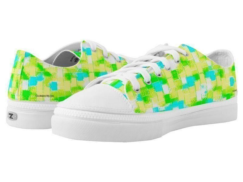 ZipZ Low-Top Sneakers-BRICK WALL SMUDGED ZipZ Low-Top Sneakers-Greens &amp; Yellows &amp; Light Blues-from COLORADDICTED.COM-