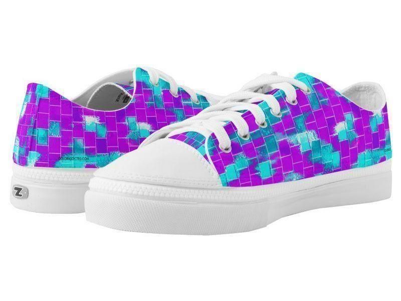 ZipZ Low-Top Sneakers-BRICK WALL SMUDGED ZipZ Low-Top Sneakers-Purples &amp; Violets &amp; Turquoises-from COLORADDICTED.COM-