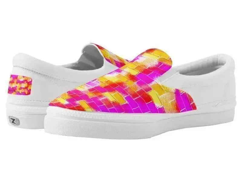 ZipZ Slip-On Sneakers-BRICK WALL SMUDGED ZipZ Slip-On Sneakers-from COLORADDICTED.COM-