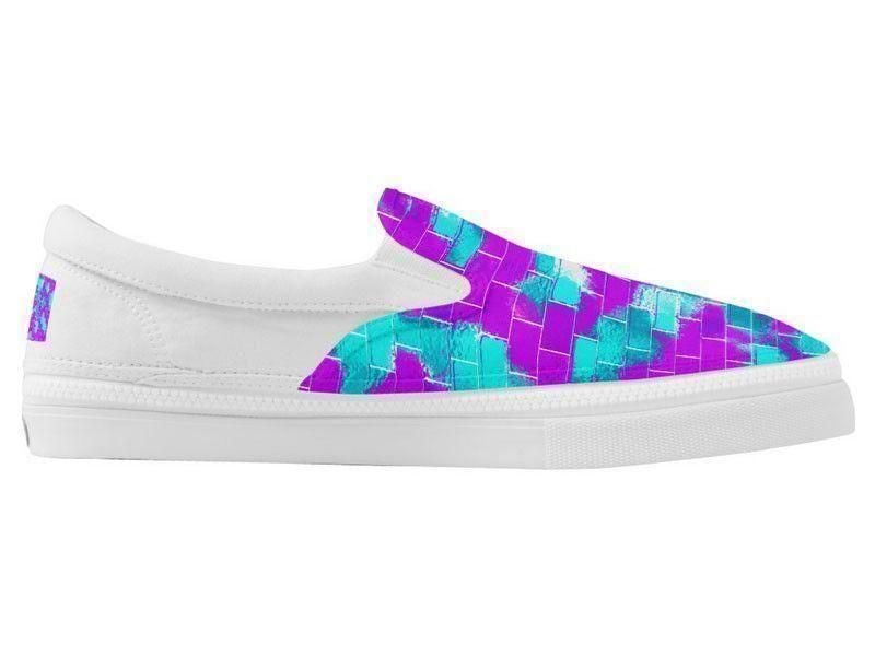 ZipZ Slip-On Sneakers-BRICK WALL SMUDGED ZipZ Slip-On Sneakers-Purples & Violets & Turquoises-from COLORADDICTED.COM-