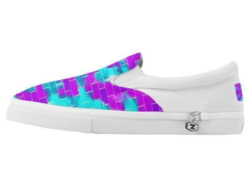 ZipZ Slip-On Sneakers-BRICK WALL SMUDGED ZipZ Slip-On Sneakers-from COLORADDICTED.COM-