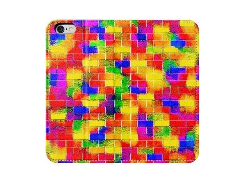 iPhone Wallets-BRICK WALL SMUDGED iPhone Wallets-Multicolor Bright-from COLORADDICTED.COM-