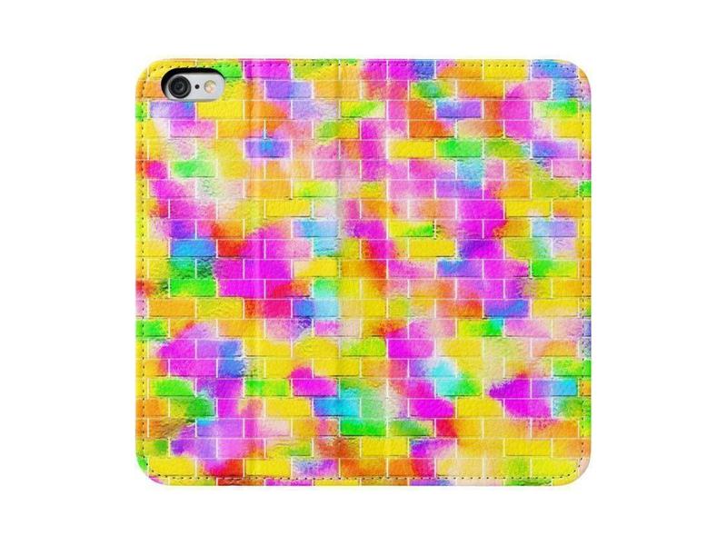 iPhone Wallets-BRICK WALL SMUDGED iPhone Wallets-Multicolor Light-from COLORADDICTED.COM-