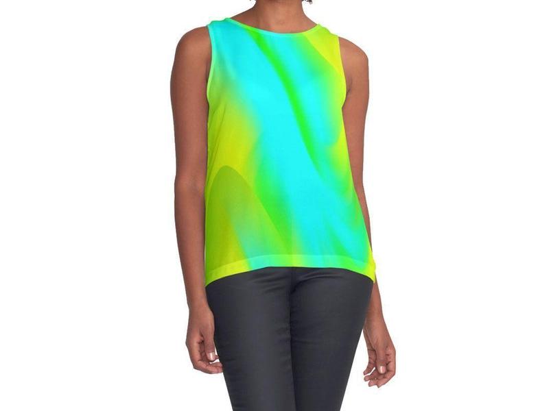 Contrast Tanks-DREAM PATH Contrast Tanks-Greens &amp; Yellows &amp; Light Blues-from COLORADDICTED.COM-