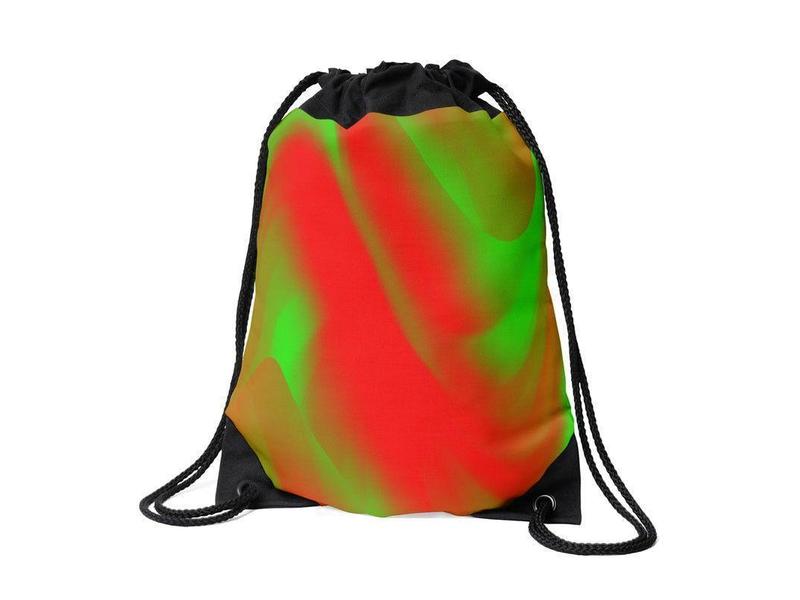 Drawstring Bags-DREAM PATH Drawstring Bags-Greens &amp; Reds-from COLORADDICTED.COM-