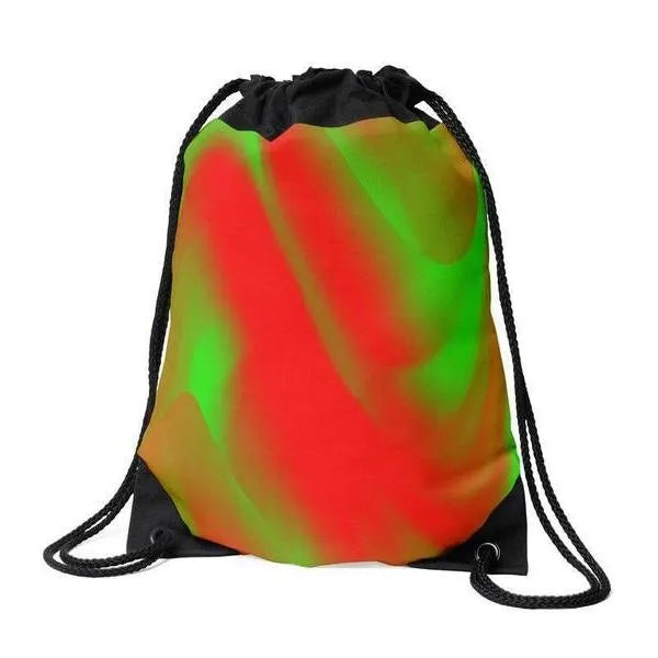 Drawstring Bags-DREAM PATH Drawstring Bags-Greens & Reds-from COLORADDICTED.COM-