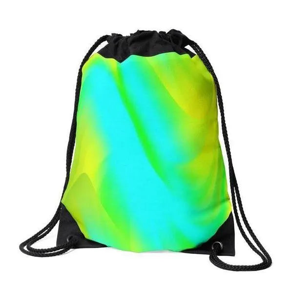 Drawstring Bags-DREAM PATH Drawstring Bags-Greens & Yellows & Light Blues-from COLORADDICTED.COM-